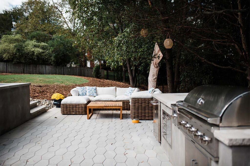 Front view of Concrete Cray outdoor kitchen and grill