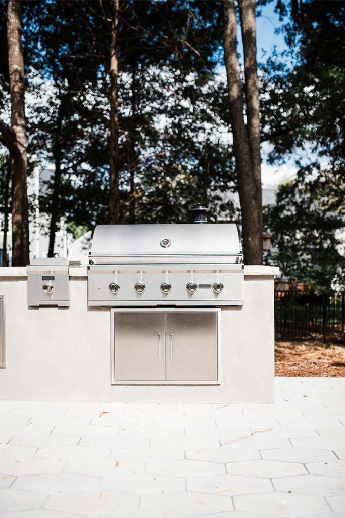 Front view of Concrete Cray outdoor grill