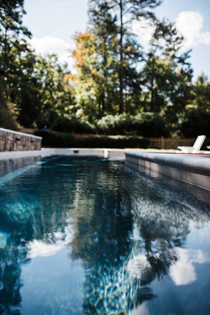Close up of historic Chapel hill pool water