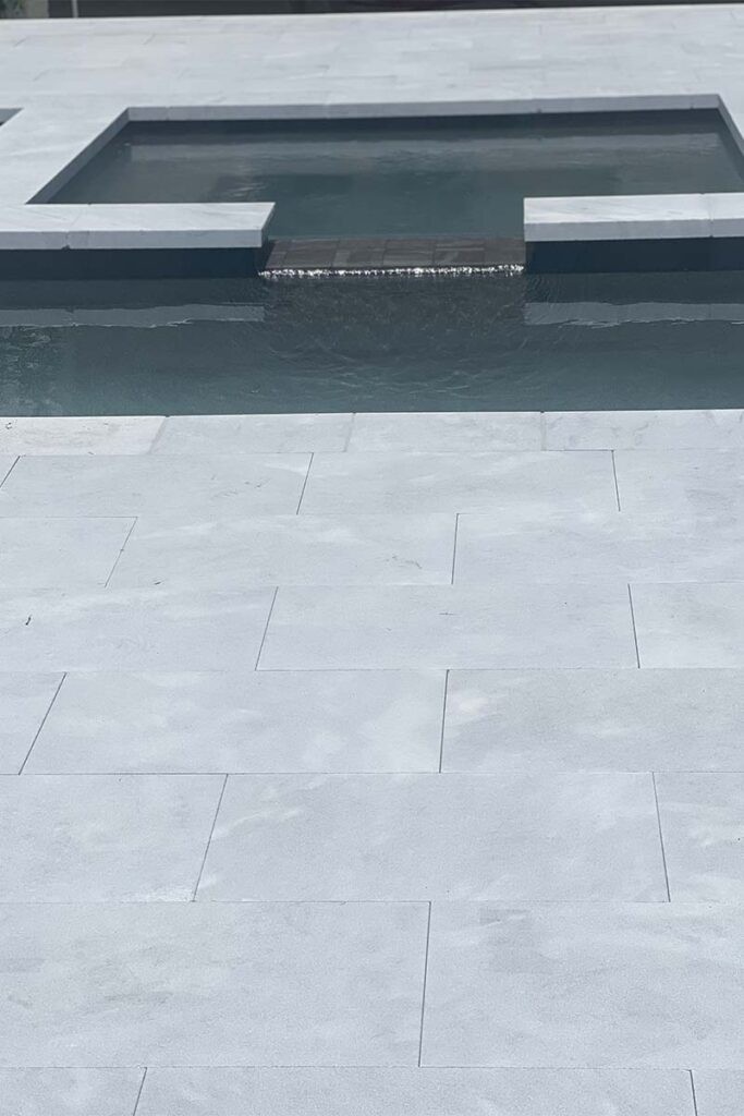 Close up of Modern Coastal inset spa